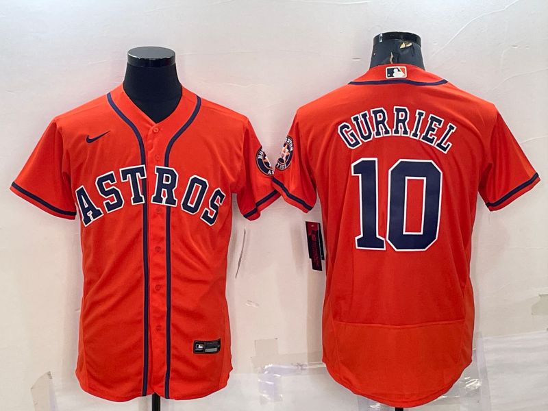 Men Houston Astros #10 Gurriel Orange Elite Nike 2022 MLB Jersey